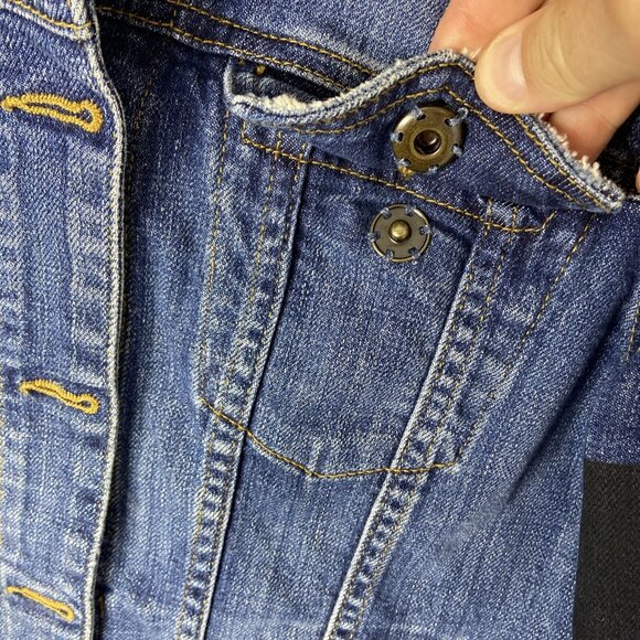 Joe’s Woman Small 2 Tone Denim Snap Button Denim Jean Jacket Joes - Picture 7 of 10